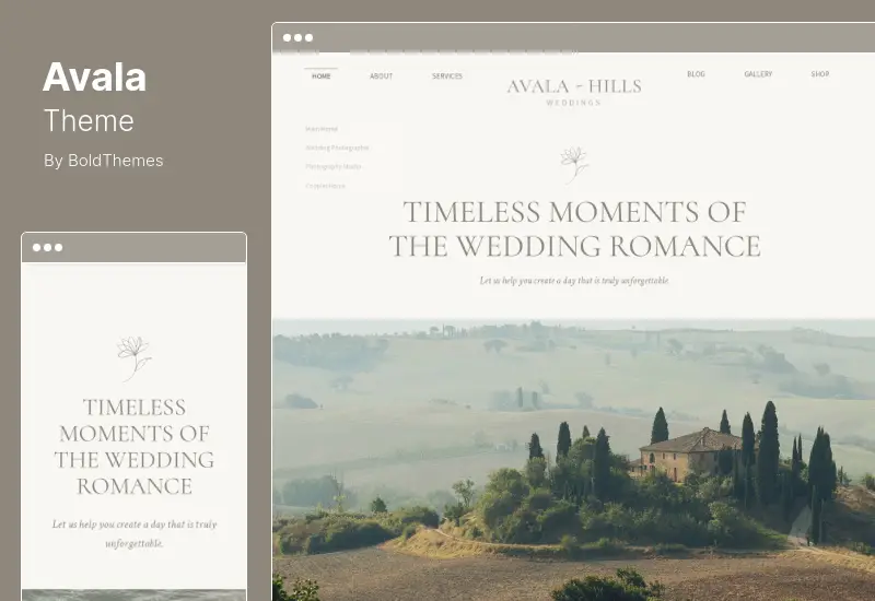 ธีม Avala - ธีม WordPress งานแต่งงานและกิจกรรม