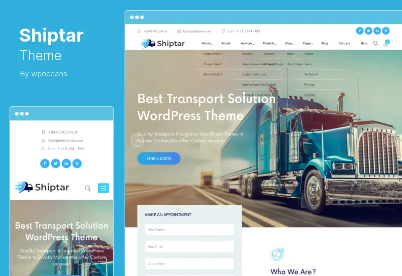 Shiptar Theme - Transport & Logistik WordPress Theme