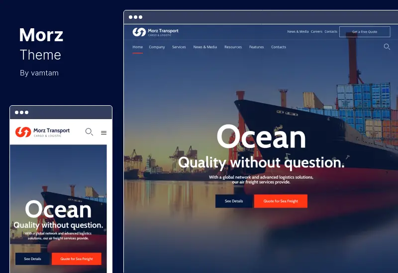 Morz Theme - Transport Cargo Logistics WordPress Theme