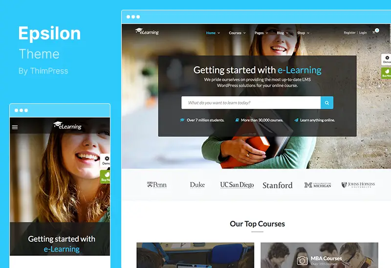 Epsilon Teması - e-Öğrenim LMS WordPress Teması