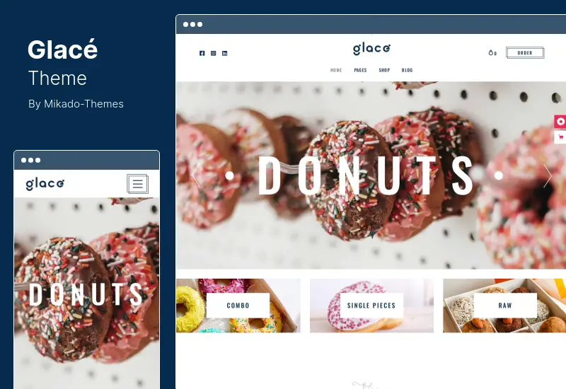 Tema Glace - Tema WordPress pentru înghețată și magazin de dulciuri