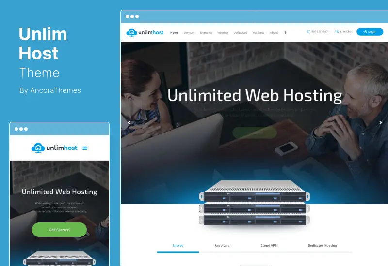 UnlimHost テーマ - Web ホスティングとインターネット技術の WordPress テーマ