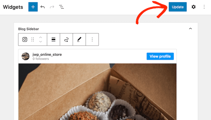 サイドバー ウィジェットで Instagram の写真を公開する Publishing an Instagram photo in a sidebar widget