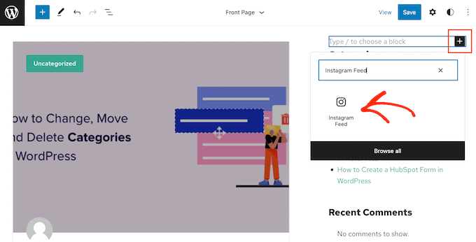 ブロックが有効な WordPress テーマに Instagram フィードを追加する Adding an Instagram feed to a block-enabled WordPress theme