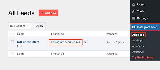 コードを使用して Instagram の写真とビデオを追加する Adding Instagram photos and videos using a code