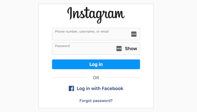 Instagram アカウントにログインする Logging into your Instagram account