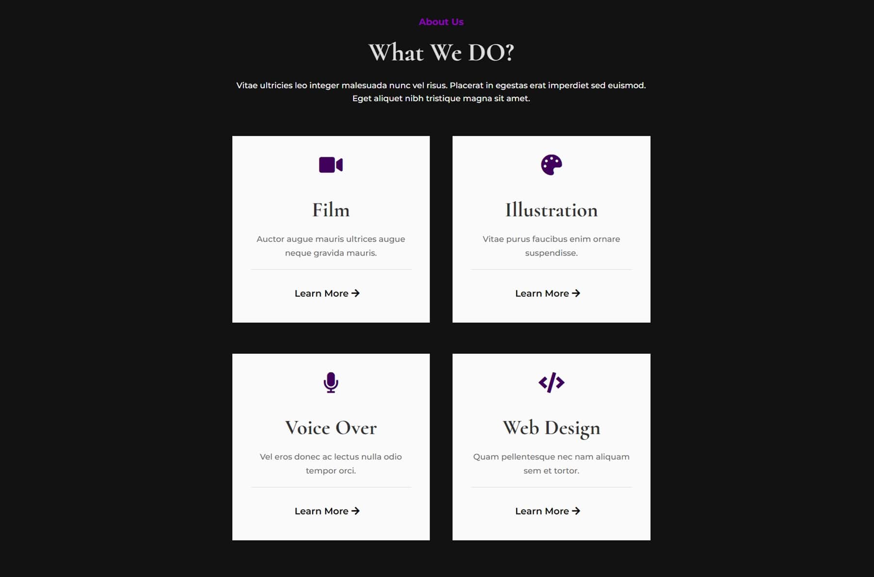 Divi 产品亮点 Divi Designer Pack Services Dark 25