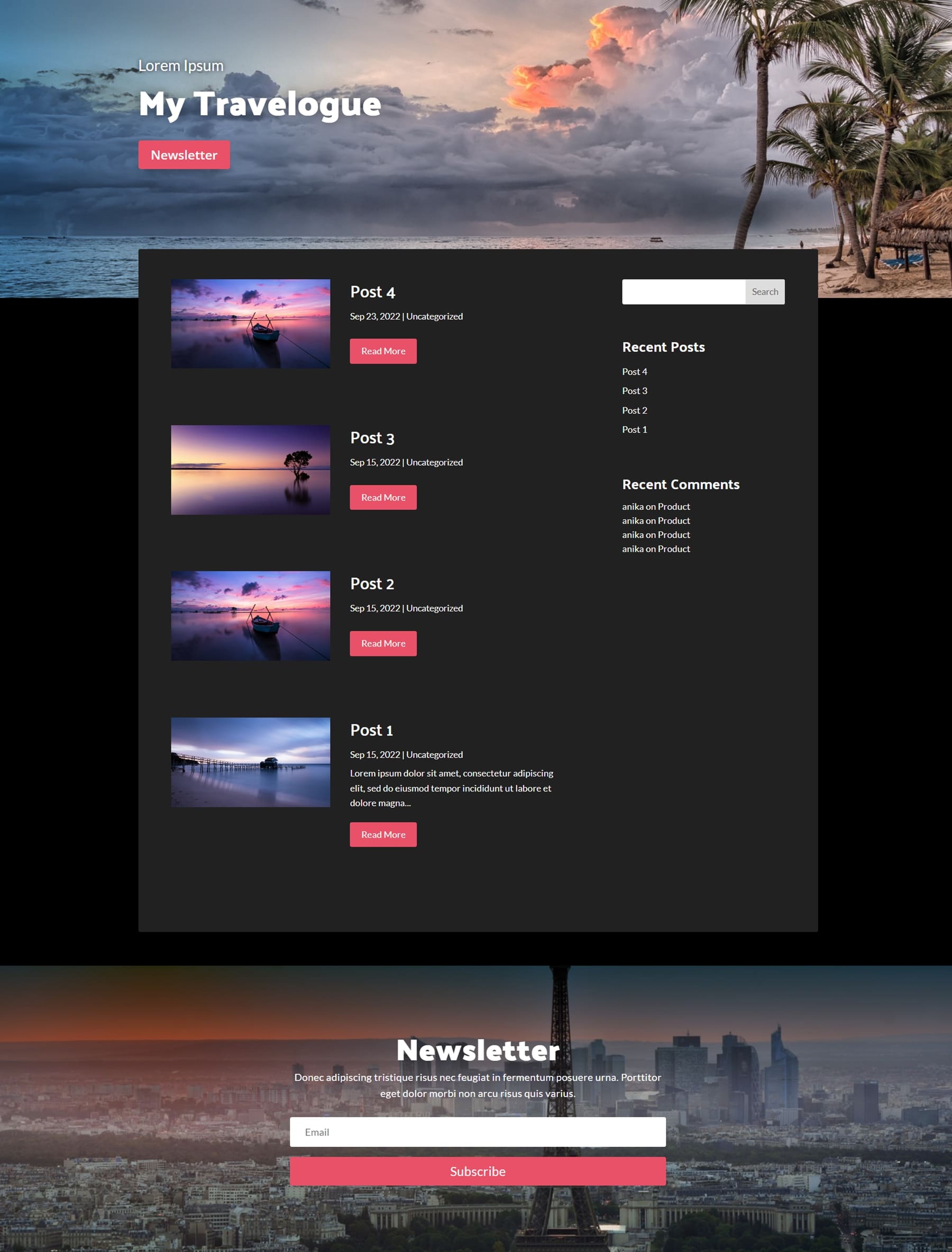 Divi 产品亮点 Divi Designer Pack Blog Dark 1