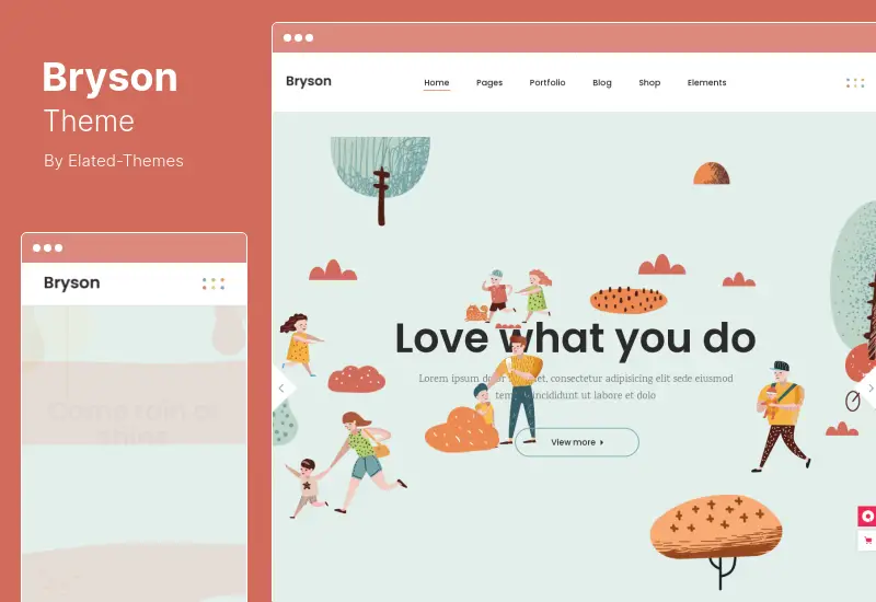 Tema Bryson - Tema WordPress de portfólio de ilustração e design