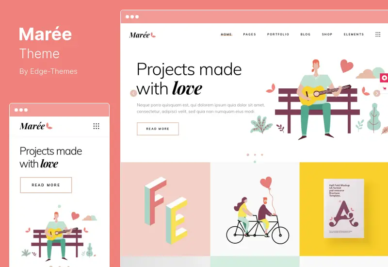 Tema Maree - Tema WordPress de Portfólio de Ilustração e Design