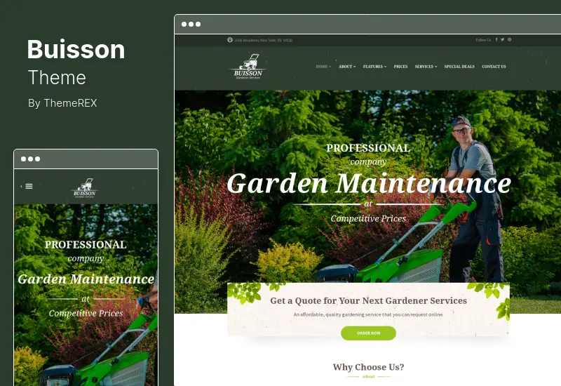 Buisson Teması - Bahçecilik ve Peyzaj Hizmetleri WordPress Teması
