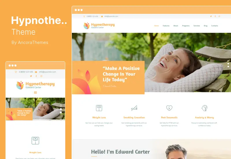 Motyw hipnoterapii - motyw WordPress do hipnoterapii i terapii psychologicznej