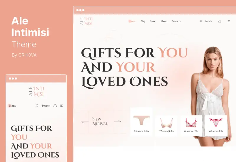 AleIntimisi 테마 - 란제리 전자 상거래 WordPress Theme