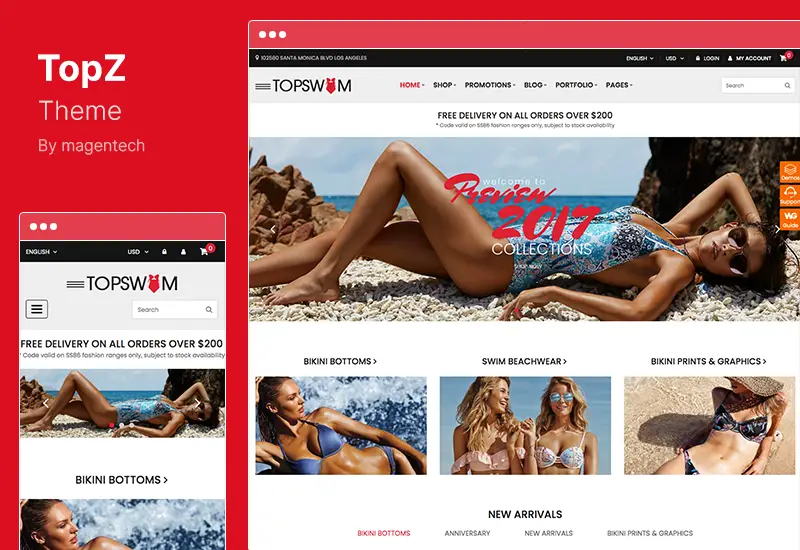 TopZ Theme - 푸드 스토어 & 스포츠 패션 샵 WooCommerce WordPress Theme