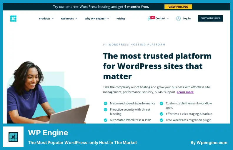 WP 엔진 - 시장에서 가장 인기 있는 WordPress 전용 호스트