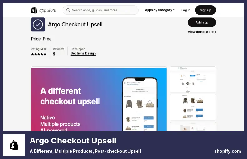 Argo Checkout Upsell - um upsell diferente, de vários produtos, pós-checkout