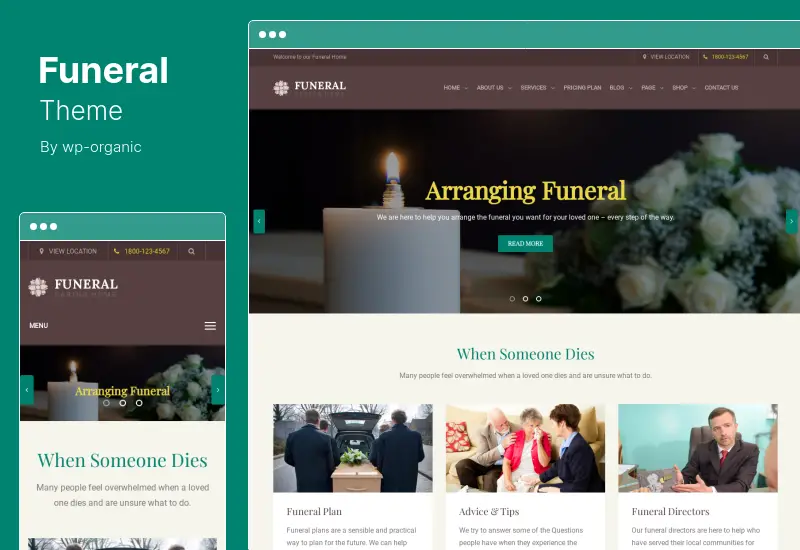 Tema Pemakaman - Tema WordPress Responsif Layanan Pemakaman