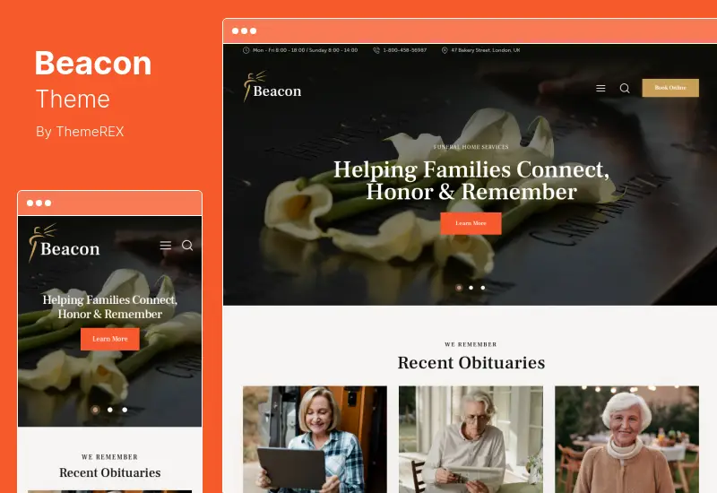 Beacon Theme - Layanan Rumah Pemakaman & Tema WordPress Kremasi Parlour