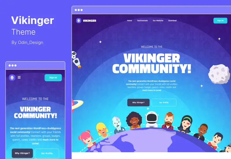 Vikinger 테마 - BuddyPress 및 GamiPress 소셜 커뮤니티 WordPress 테마