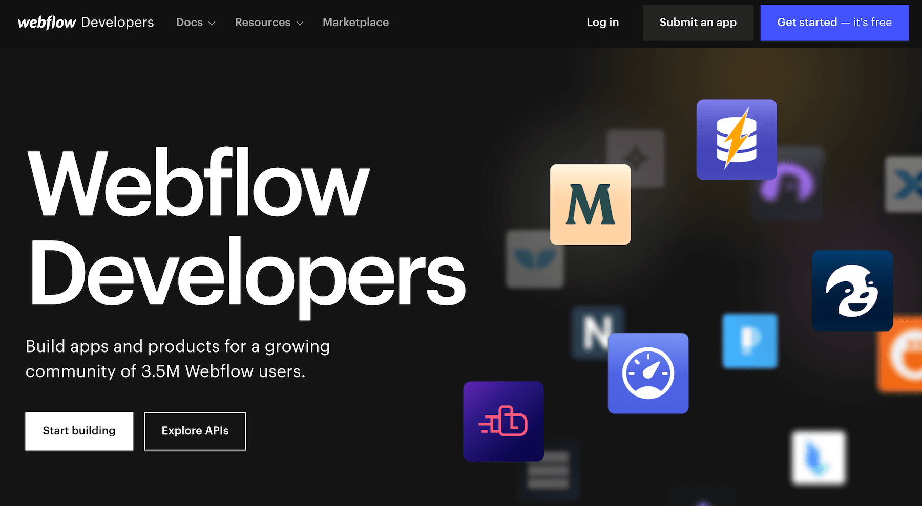 Webflow には、コア機能の上に構築できる API があります。