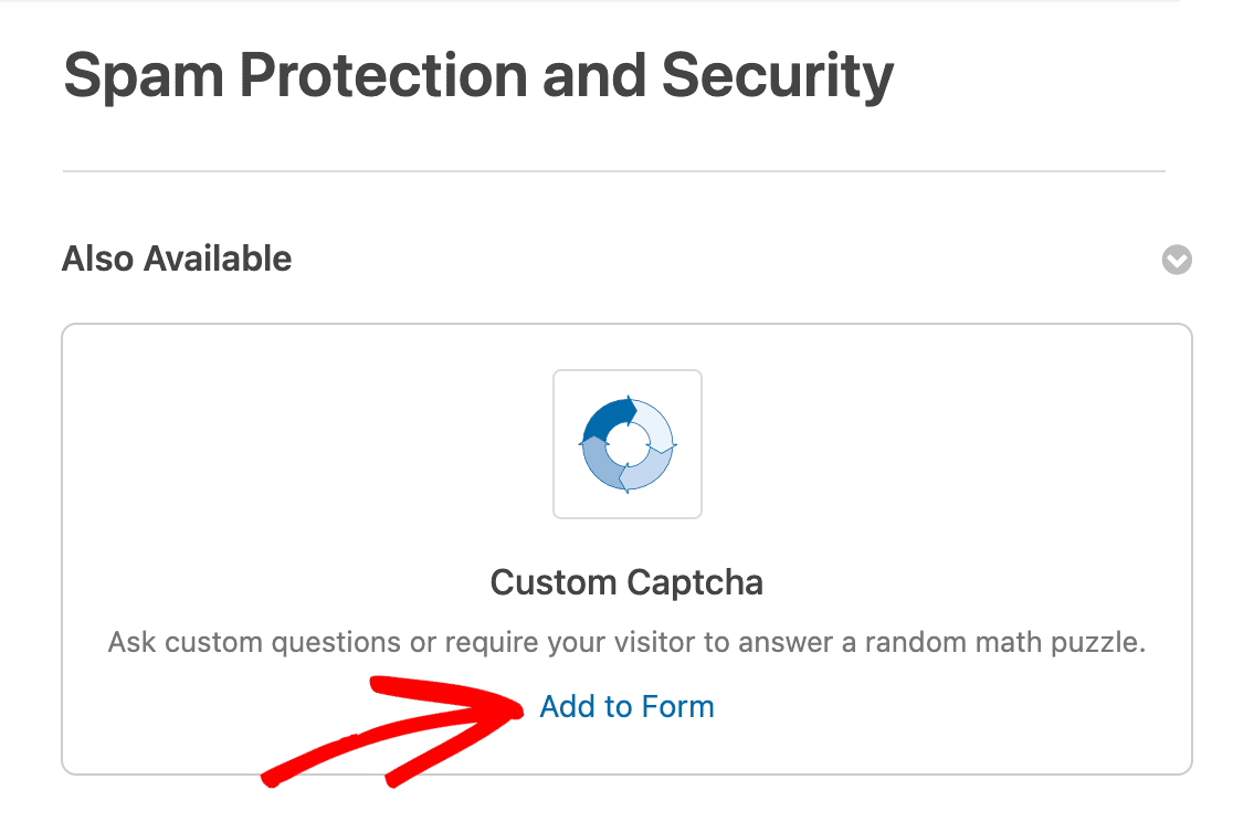 Adding custom CAPTCHA to a form