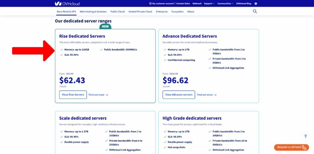 Servidor dedicado conforme a HIPAA en OVHcloud