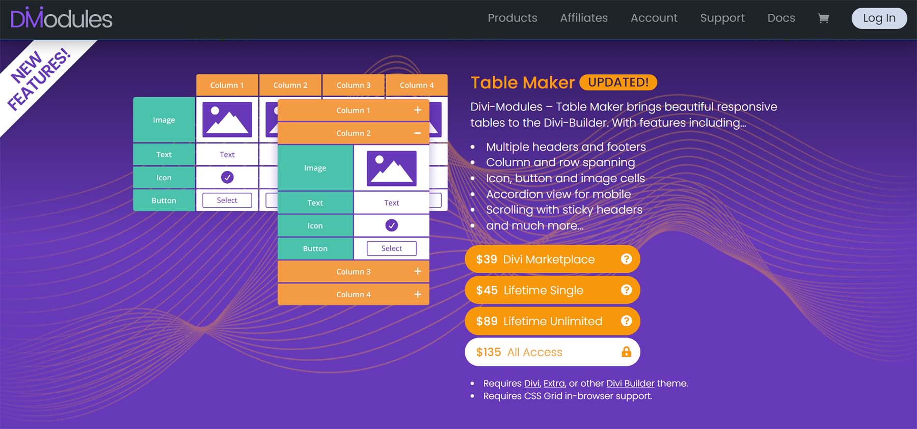 Divi için TableMaker