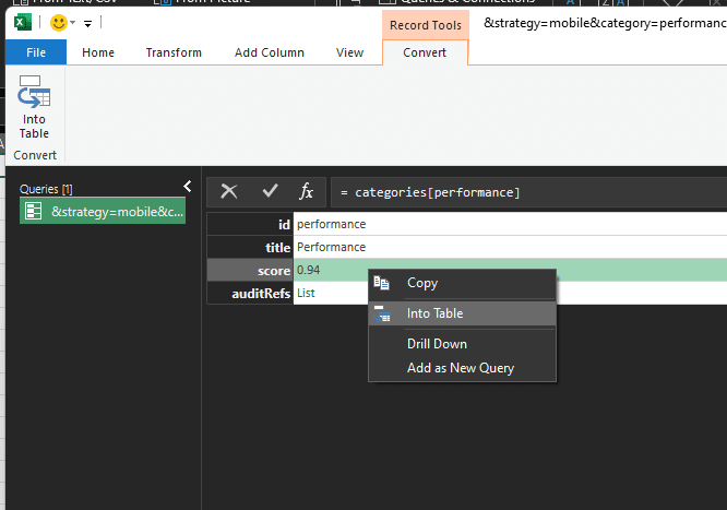 البحث في كائن Excel JSON