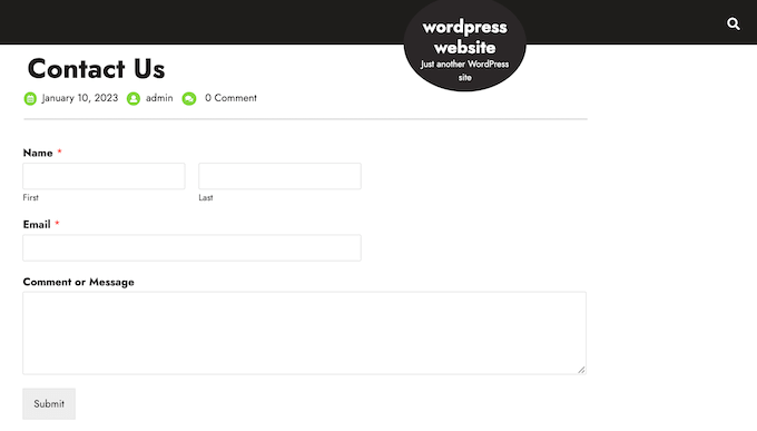 WPForms 的联系表格模板 WPForms' contact form template