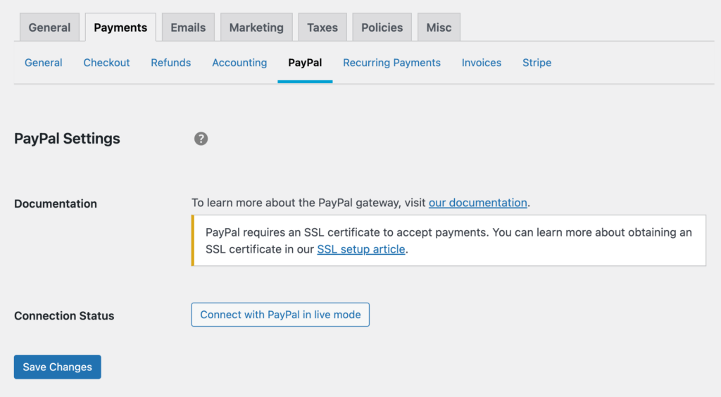 PayPal 支払いゲートウェイ