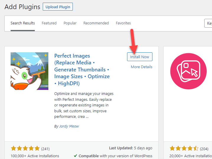 Installieren Sie Perfect Images - Retina-Ready-Bilder in WordPress