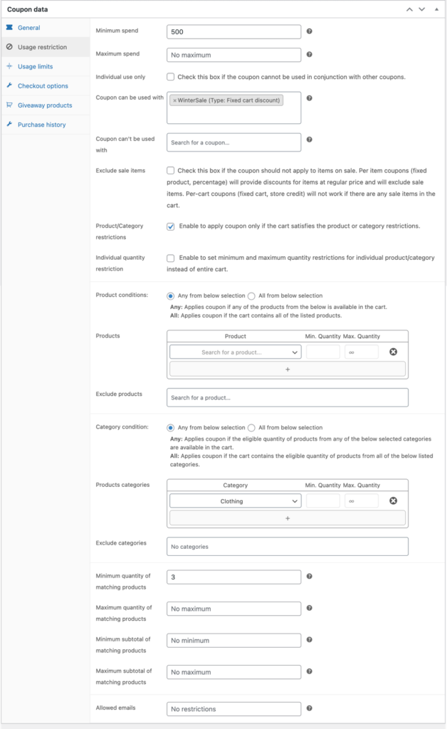 WooCommerce 智能優惠券的高級使用限制