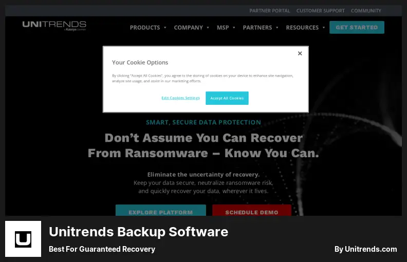 برنامج النسخ الاحتياطي Unitrends - الأفضل لاسترداد مضمون