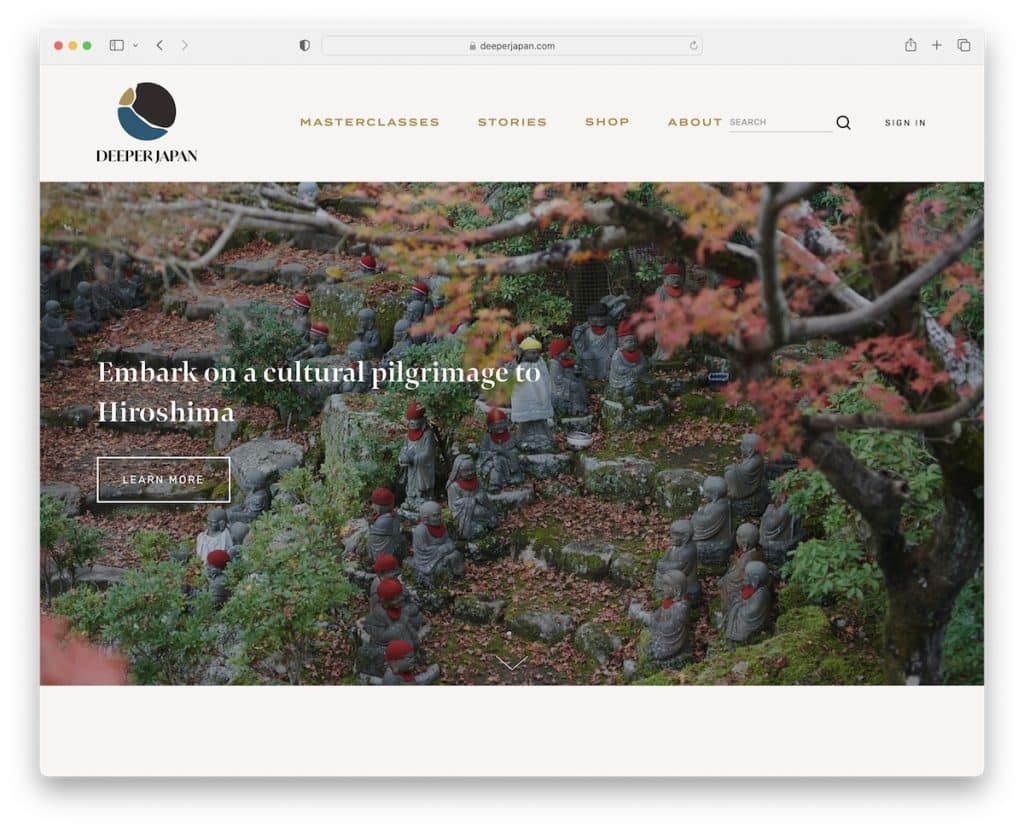 contoh e-niaga squarespace jepang yang lebih dalam