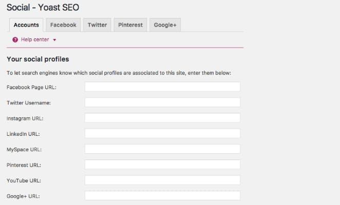 yost-seo-paramètres-du-compte-social