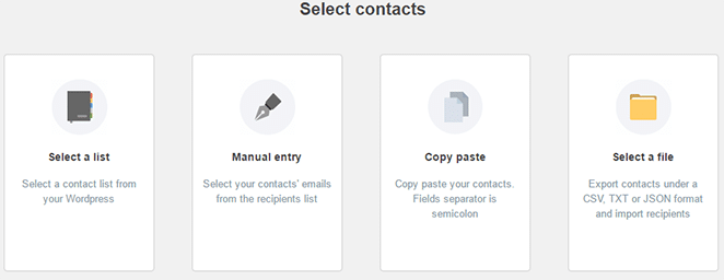 lista de vista previa en el complemento de jackmail en el tablero de wordpress