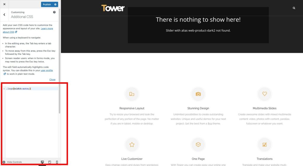 تخصيص> CSS مخصص