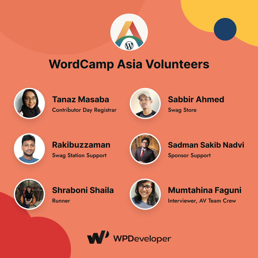 WPDeveloper 团队成员成为 WordCamp Asia 2023 志愿者 WPDeveloper Team Members Volunteer for WordCamp Asia 2023