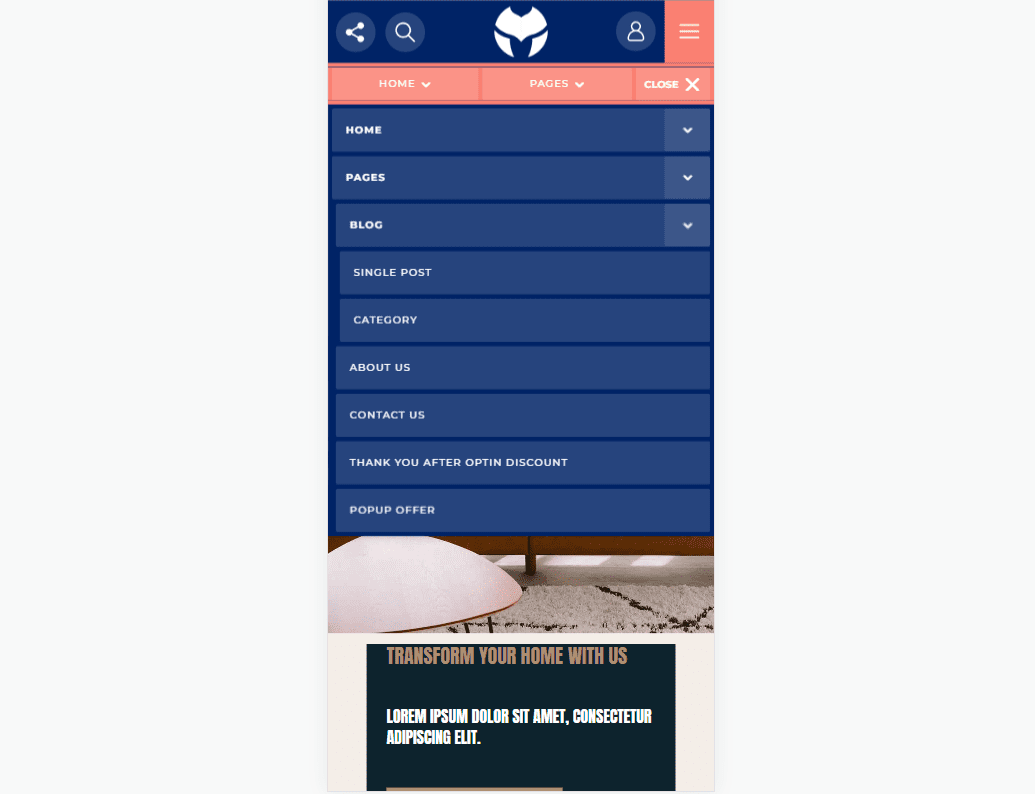 Divi MadMenu Demo Dreizehn