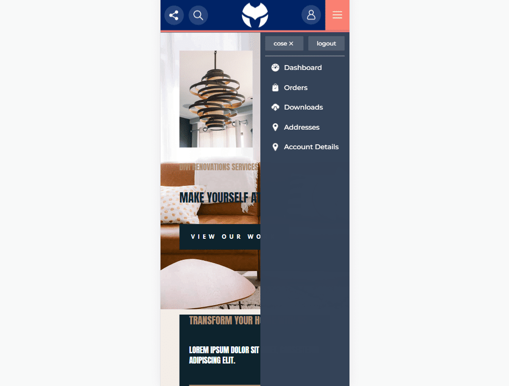Divi MadMenu Demo Dreizehn