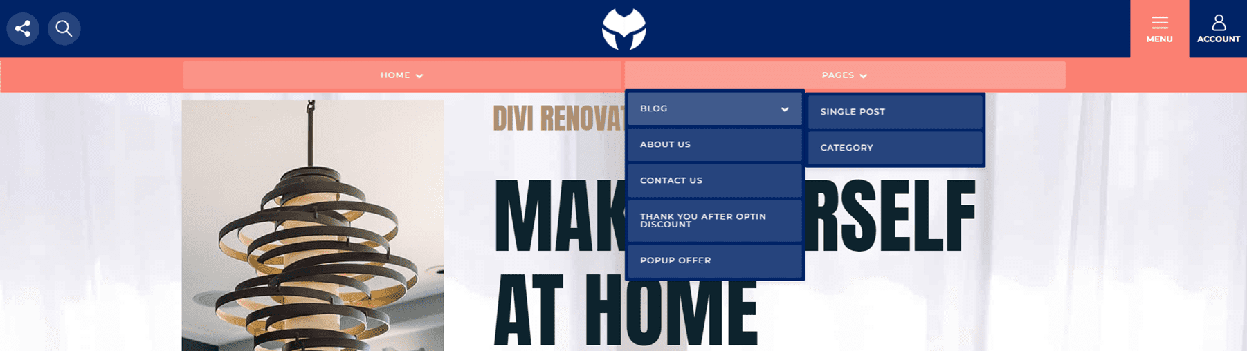 Divi MadMenu Demo Dreizehn