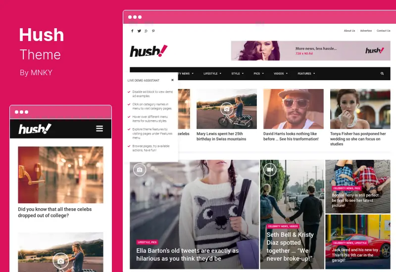 Tema Hush - Tema WordPress per notizie di gossip e intrattenimento sulle celebrità