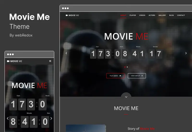 Tema Movie Me - Tema WordPress reattivo di una pagina