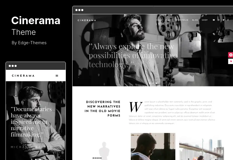 Tema Cinerama - Un tema WordPress per registi di studi cinematografici
