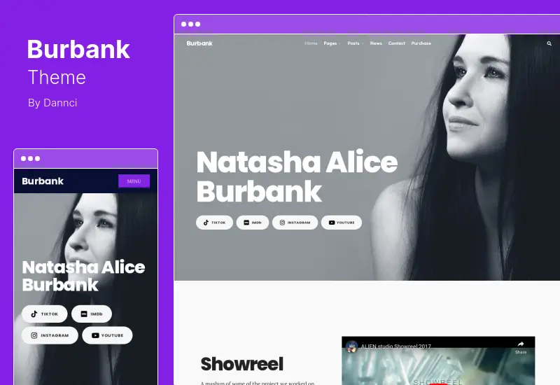 Tema Burbank - Tema WordPress di intrattenimento per le stelle degli attori