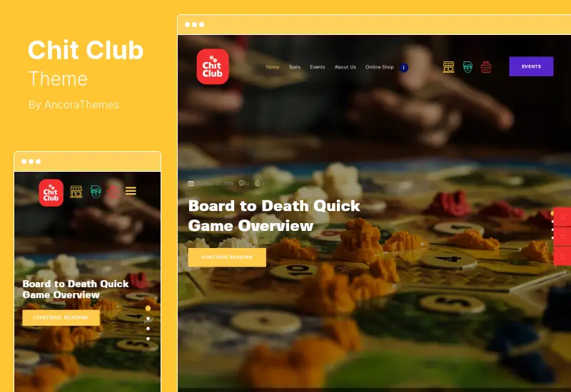 Chit Club テーマ - Board Games Club & Anticafe WordPress テーマ