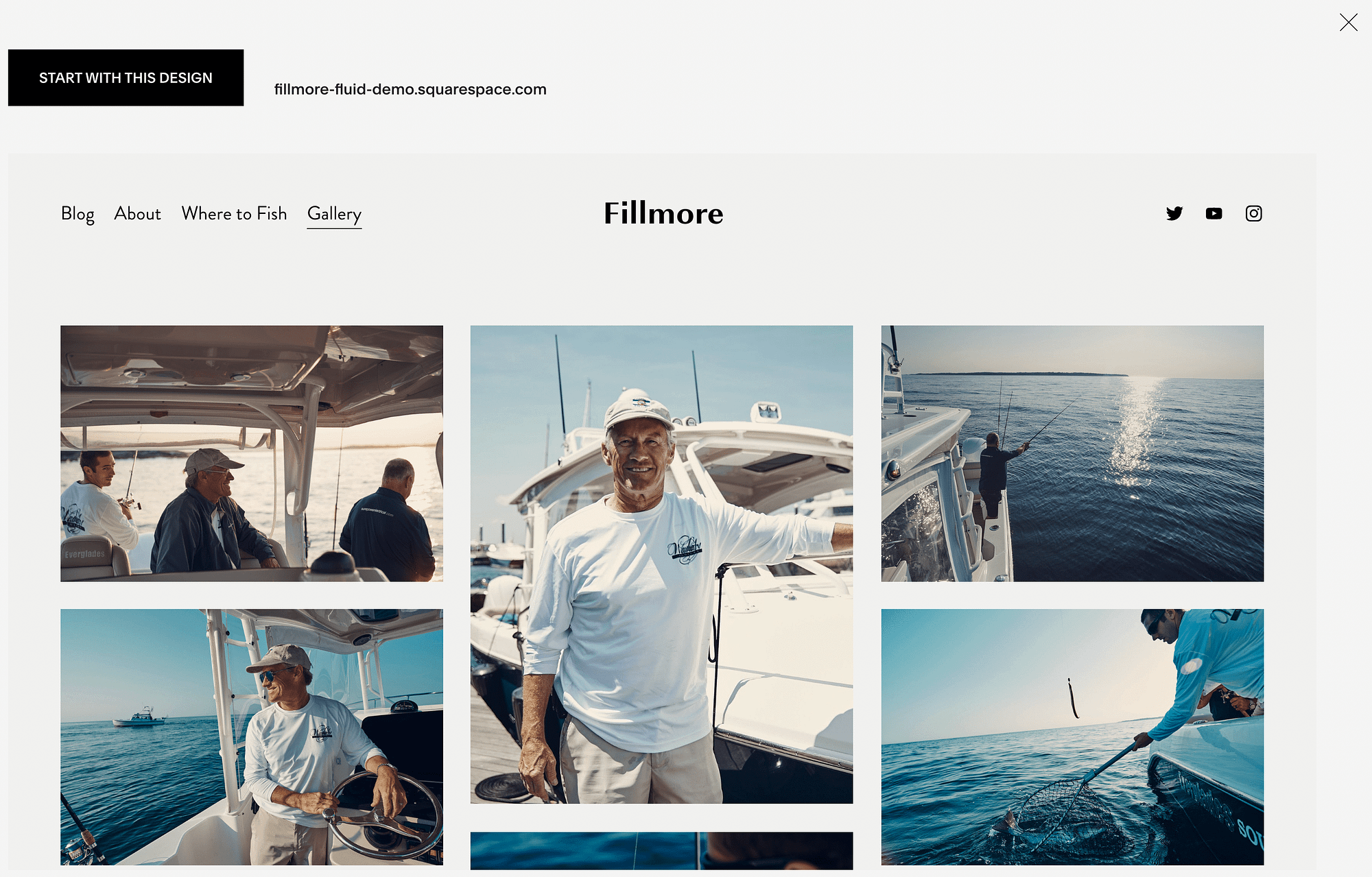 Exemplo de modelo de portfólio do Squarespace