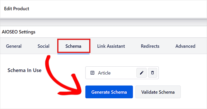 다른 스키마를 추가하려면 스키마 생성 버튼을 클릭하십시오. Click the Generate Schema button to add another schema