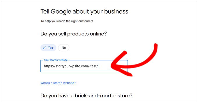 オンラインストアの URL を入力してください Provide the URL of your online store