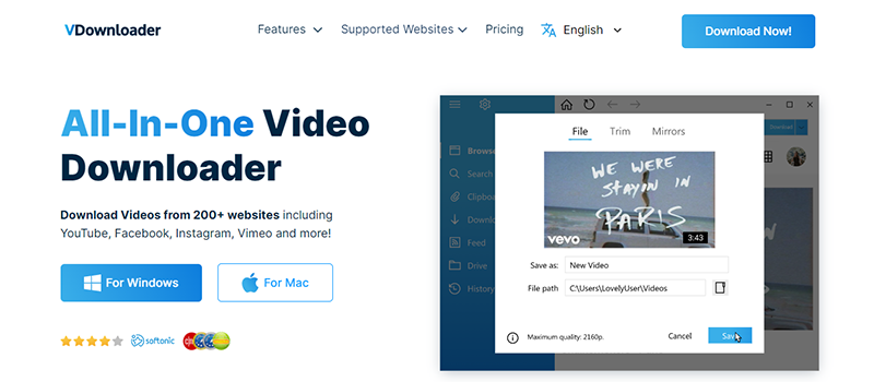 适用于 Mac 的视频下载器:10 最流行 80 Video Downloader - VDownloader